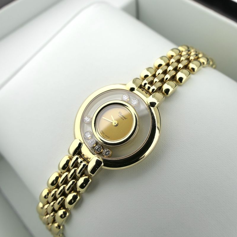 Image 14 of Chopard Happy Diamonds 4101 1; 18k gold women's watch with diamonds