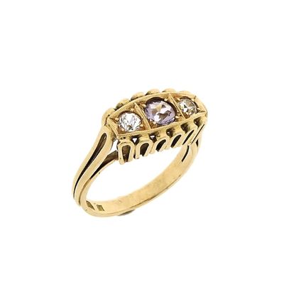 Image 1 of Gold ring with colored zirconia