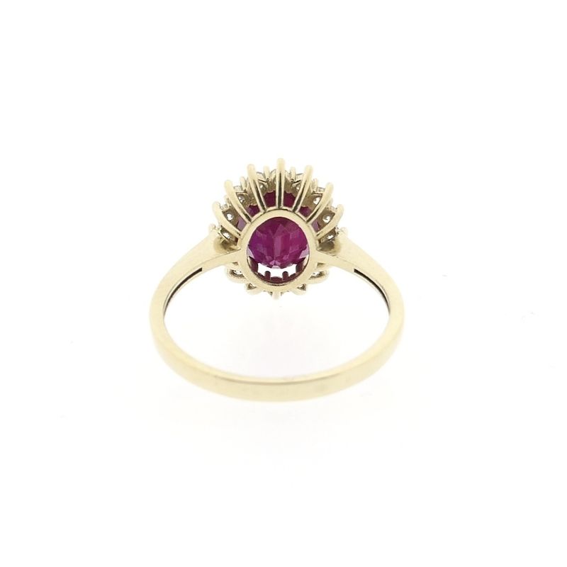 Image 4 of Gold ring with ruby ​​and zirconia | Vintage