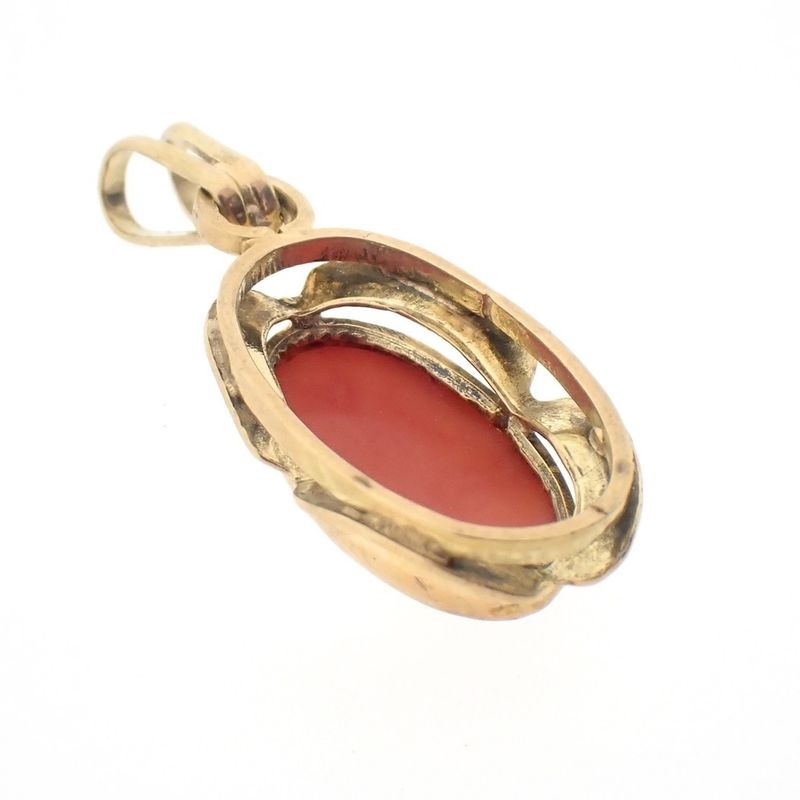 Image 7 of Gold pendant with red coral | Vintage
