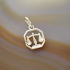 Image 2 of Gold zodiac sign pendant; Libra