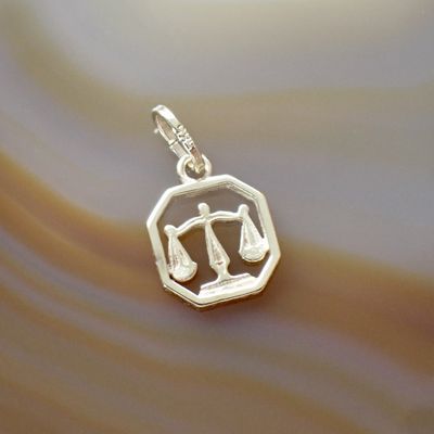 Image 2 of Gold zodiac sign pendant; Libra