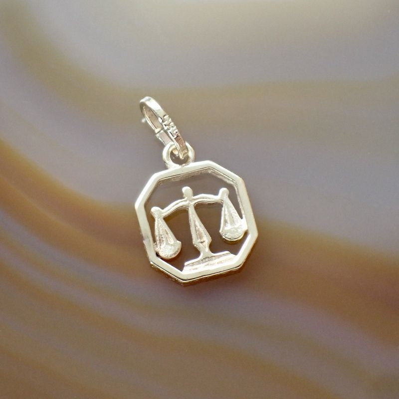 Image 2 of Gold zodiac sign pendant; Libra