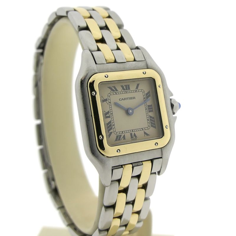 Image 3 of Cartier Panthère '2 Row'; 18k gold/steel women's watch