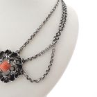 Image 4 of Antique silver necklace with blood coral | 40-45 cm