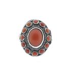 Image 3 of Vintage silver locket ring with blood coral