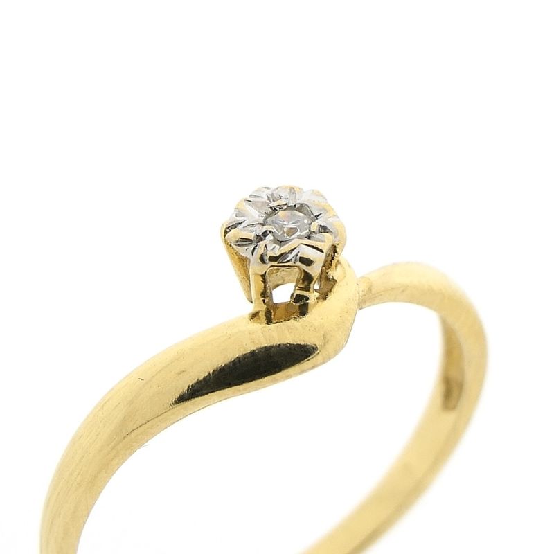 Image 3 of Gold solitaire ring with diamond | 0.02 ct.