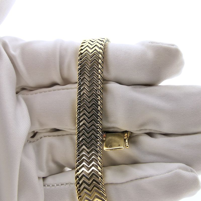 Image 4 of Two-tone gold zigzag link bracelet