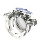 Image 3 of Silver ring with moonstones