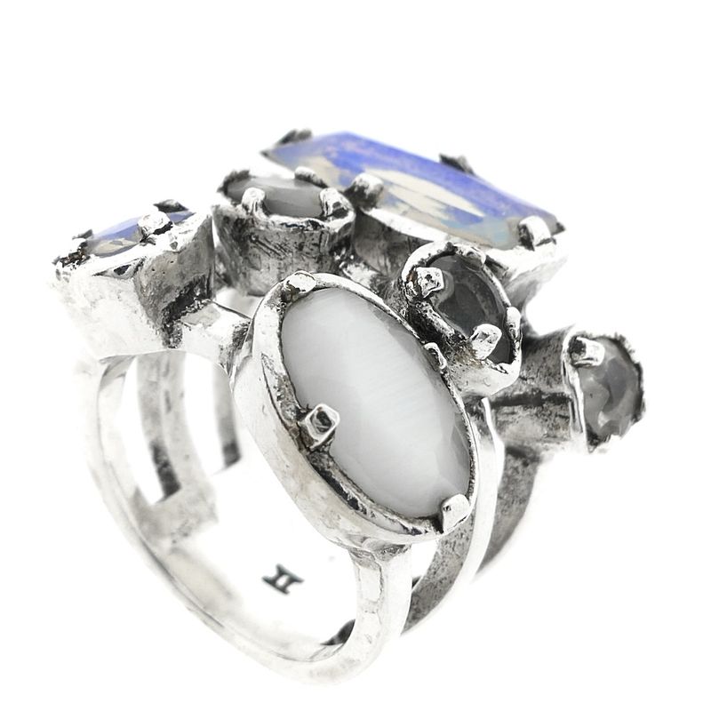 Image 3 of Silver ring with moonstones