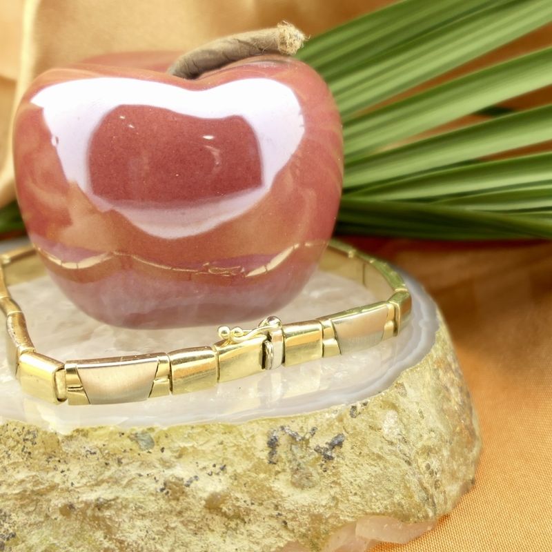 Image 2 of Two-tone gold matte bracelet