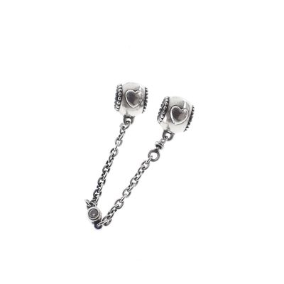 Pandora safety chain; Silver; Heart Relief | 8 cm Image 1 of Pandora safety chain; Silver; Heart Relief | 8 cm