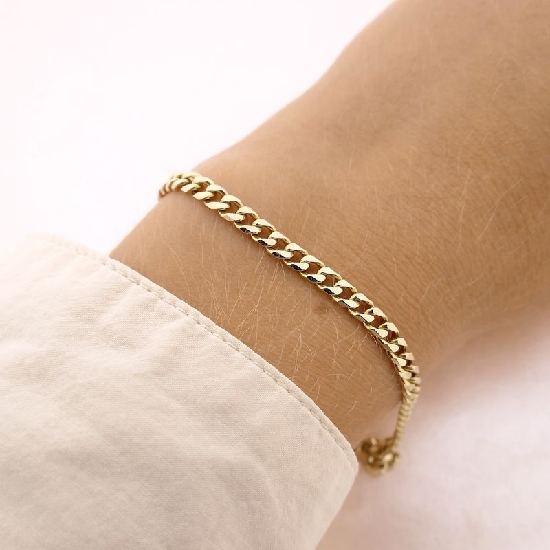 Image 4 of Gold gourmet link bracelet | 20 cm