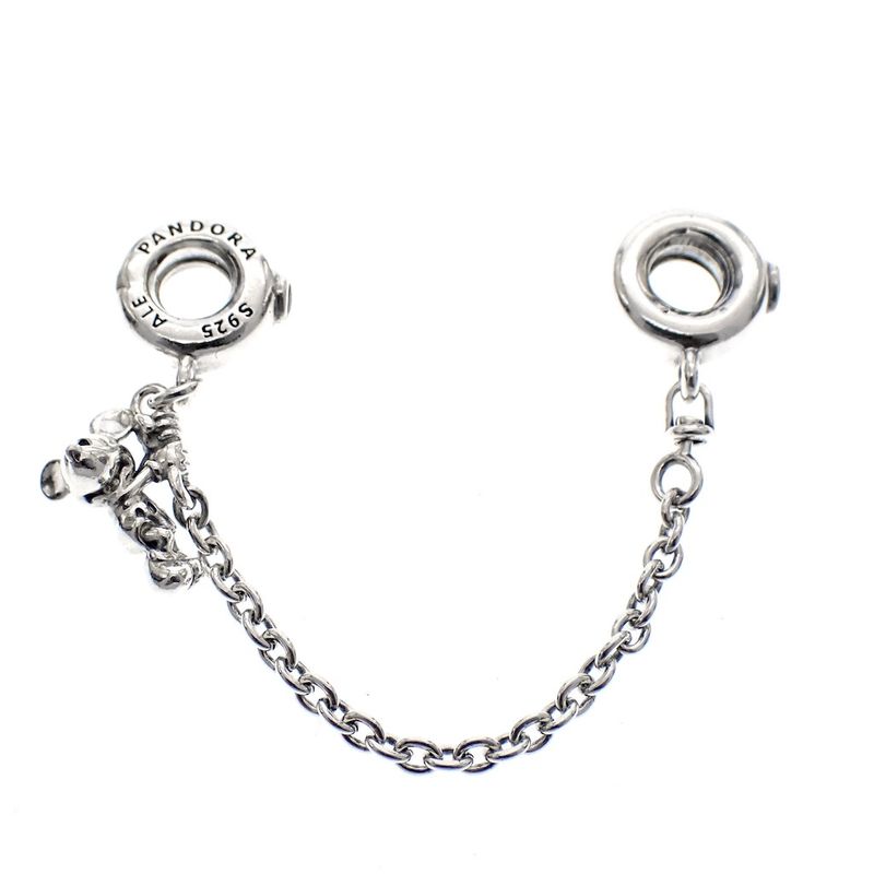 Image 1 of Pandora safety chain; Silver; Climbing Mickey Mouse
