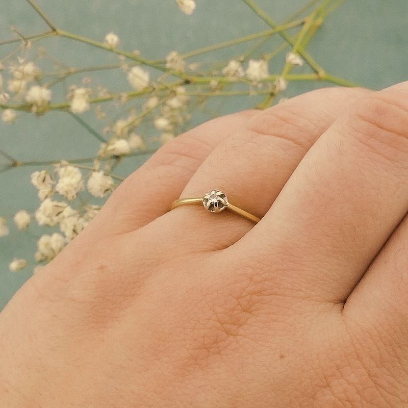 Image 4 of Gold solitaire ring with 0.02 ct. diamond | Desiree