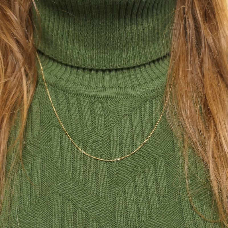 Image 9 of 18K Gold Thin Gourmet Link Chain | 50.5 cm