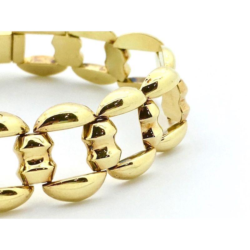 Image 2 of Gold wide link bracelet made of 14 carat gold