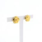 Image 3 of Vintage gold floral clip-on earrings