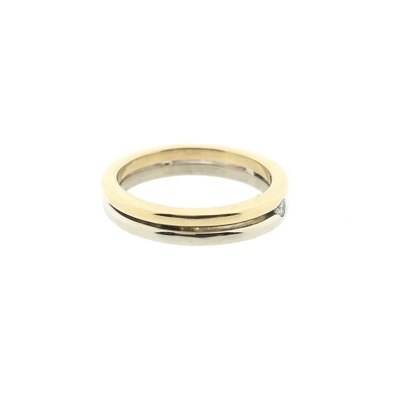 Image 5 of Two-tone gold ring with diamonds; 0.18 ct.