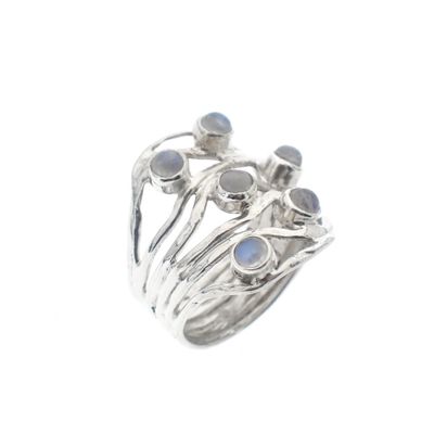 Image 1 of Silver ring with moonstones