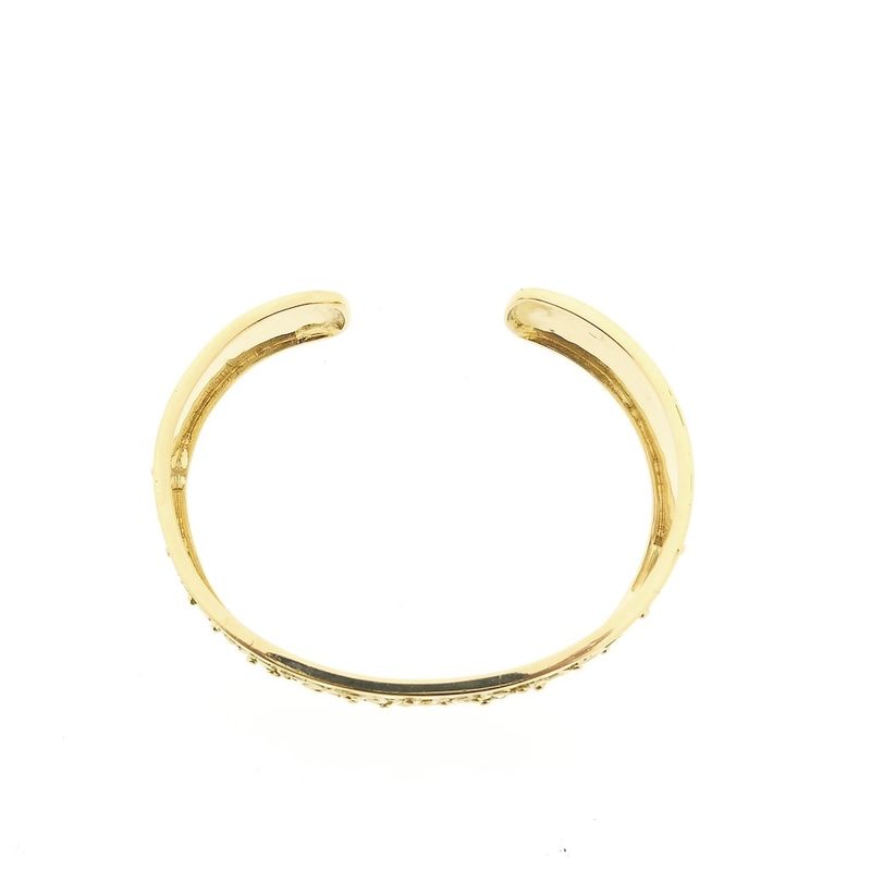 Image 4 of Gold wide slave bracelet with engravings; Size M