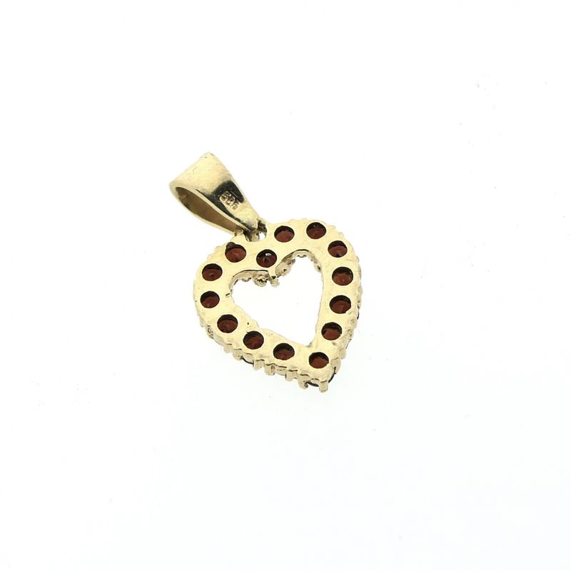 Image 5 of Gold heart pendant with garnet
