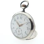 Image 2 of Omega pocket watch; antique silver pocket watch