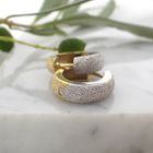 Image 6 of Two-tone gold diamond-cut earrings | Ø 17 mm