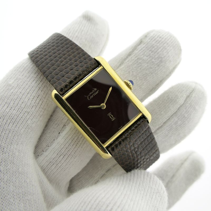 Image 11 of Cartier Tank Vermeil; Vintage mechanical women's watch