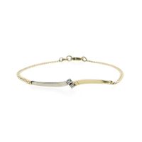 Two-tone gold women's bracelet with zirconia | 17.5 cm