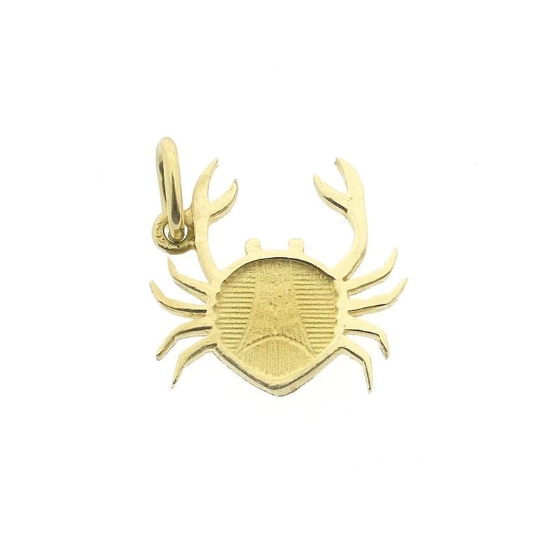 Image 1 of Gold zodiac sign pendant; Cancer