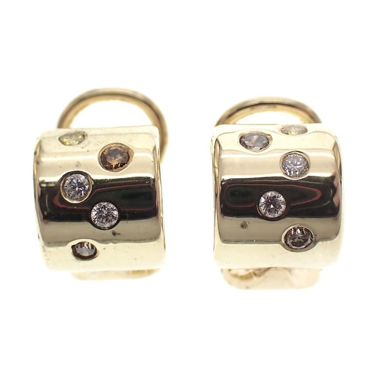 Image 1 of Gold stud earrings with diamonds 0.15 ct.