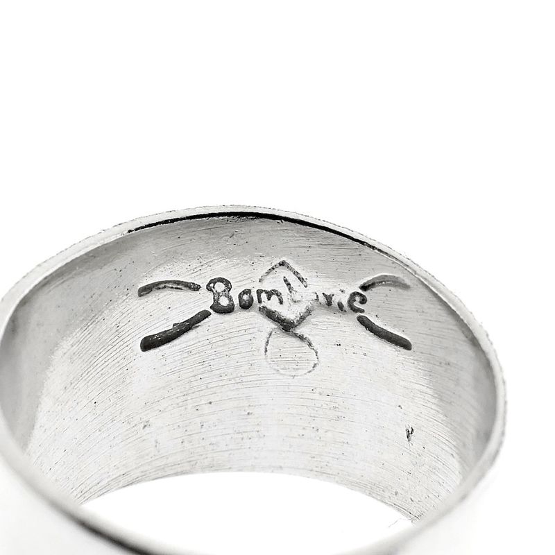 Image 4 of Wide silver ring with tribal