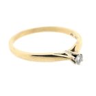 Image 6 of Gold solitaire ring with diamond; 0.05 ct.