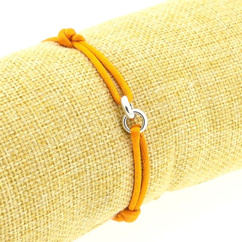 Image 6 of Forever Knots® Handmade Orange Satin Bracelet