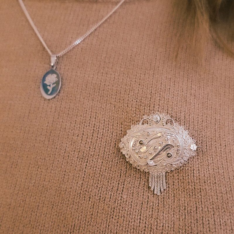 Image 4 of Silver brooch with filigree technique | Vintage/antique