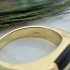 Image 5 of Large gold men's ring with onyx