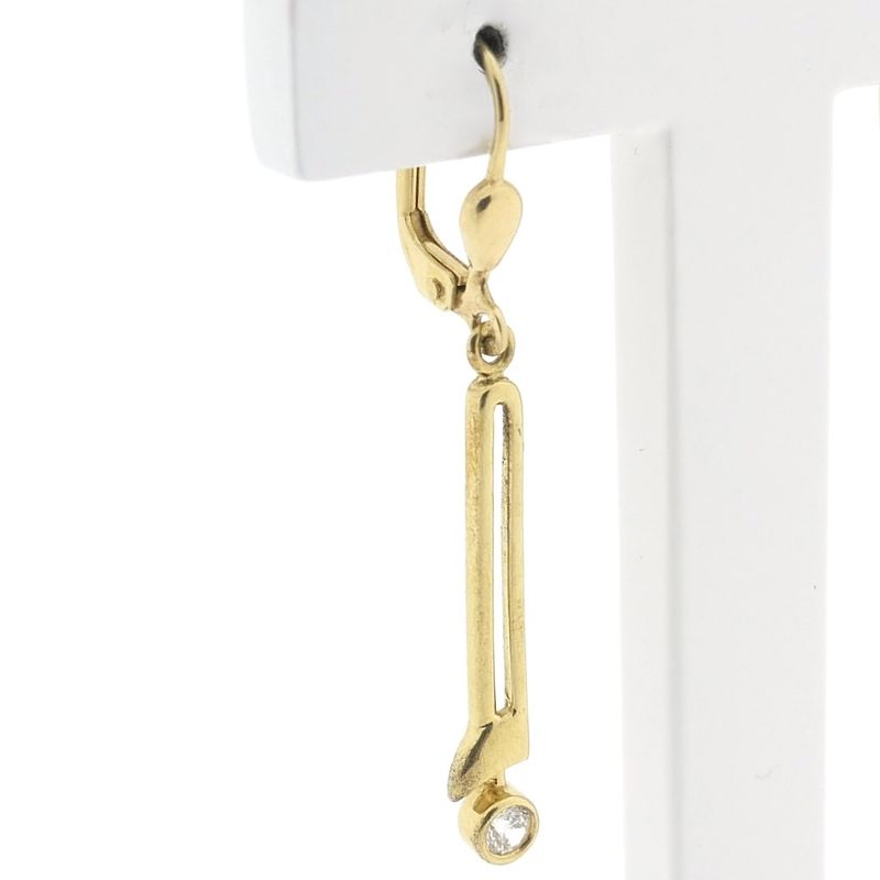 Image 4 of Gold long earrings with zirconia