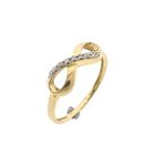 Afbeelding 1 van Gouden infinity ring met diamanten; 0,035 ct.