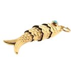 Afbeelding 8 van Gouden hanger van een vis met Turquoise
