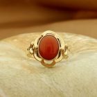 Image 2 of Gold ring with red coral | Antique