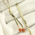 Image 8 of Gold S-link necklace with blood coral