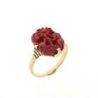 Image 1 of Vintage gold ring with red coral