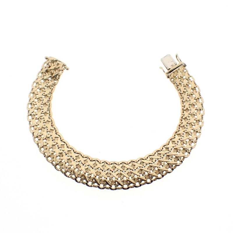 Image 3 of Gold wide link bracelet