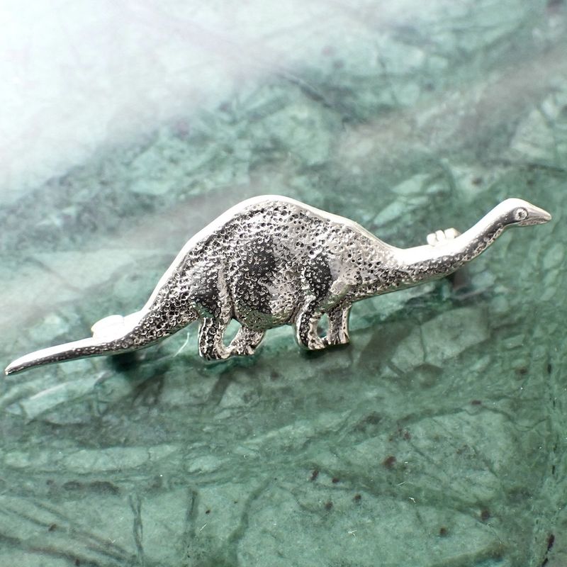 Image 3 of Silver dinosaur brooch
