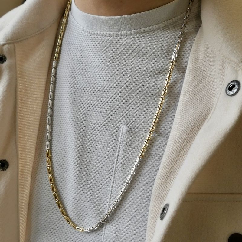 Image 8 of Two-tone gold fantasy link chain