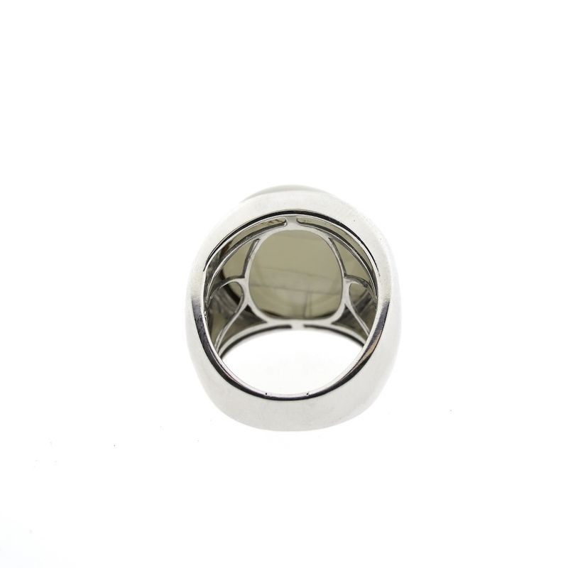 Image 8 of White gold robust ring with moonstone and diamond