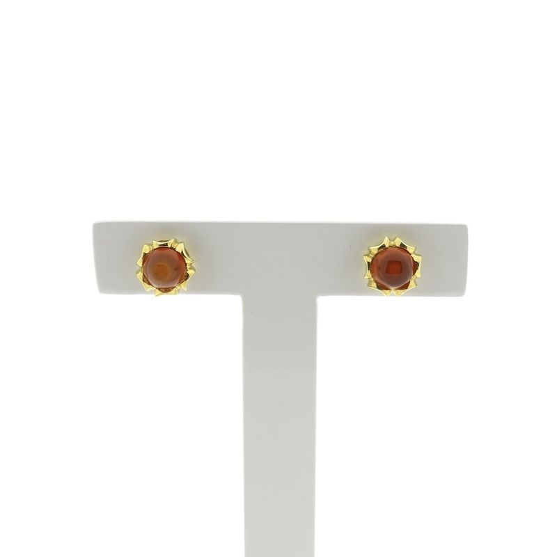 Image 1 of Vintage gold stud earrings with glass beads