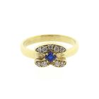 Image 3 of Gold ring with sapphire and zirconia