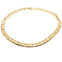Gold flat infinity link bracelet | 21 cm